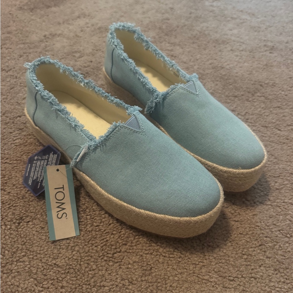 TOMS Sky Blue Platform Espadrilles - Picture 5 of 5